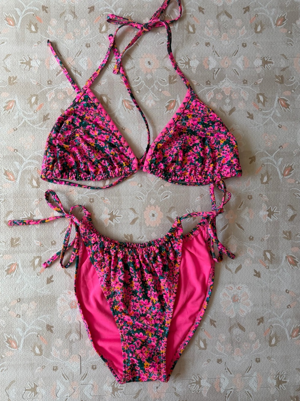 NWT Wild Fable Pink Floral Bikini Set - Size L